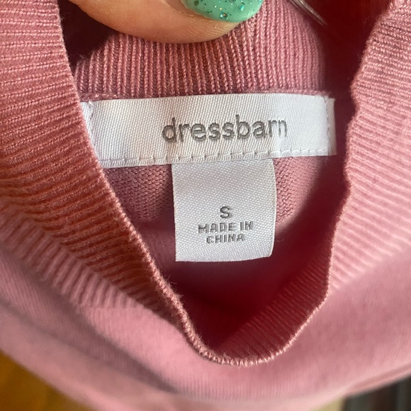 Pretty in Pink Knit Mock Neck Puffed Short Sleeve Top ready for Valentines Day - Picture 3 of 5